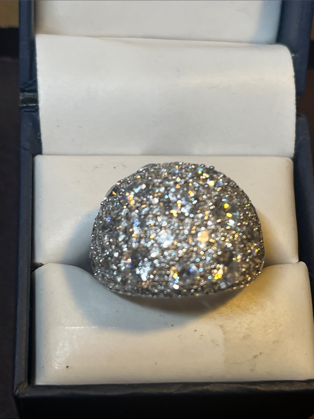 Sparkling Pavé Dome Ring in Sterling Silver